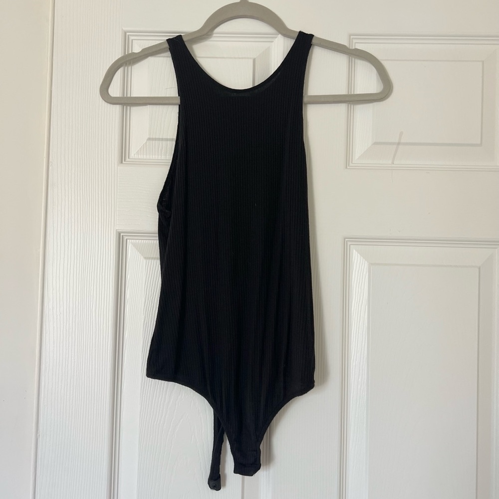 Free People Intimately Ribbed High Neck Tank Bodysuit in Black - Picture 2 of 5